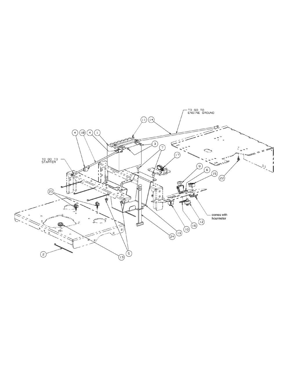Kawasaki Electrical Assembly (2008 And Before) Diagram and Parts List for M72-KW (53AI8CT8050-37HP-OHV)(2009 & Before) Cub Cadet Lawn Tractor